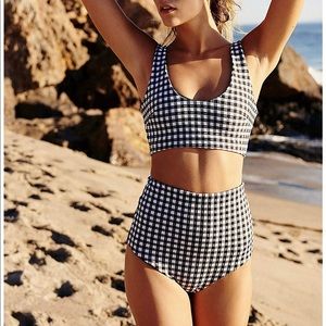 Gingham high waisted bikini